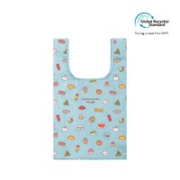 Singapore Iconic Gems Food Little Reusable Tote Bag (Light Grey Blue)