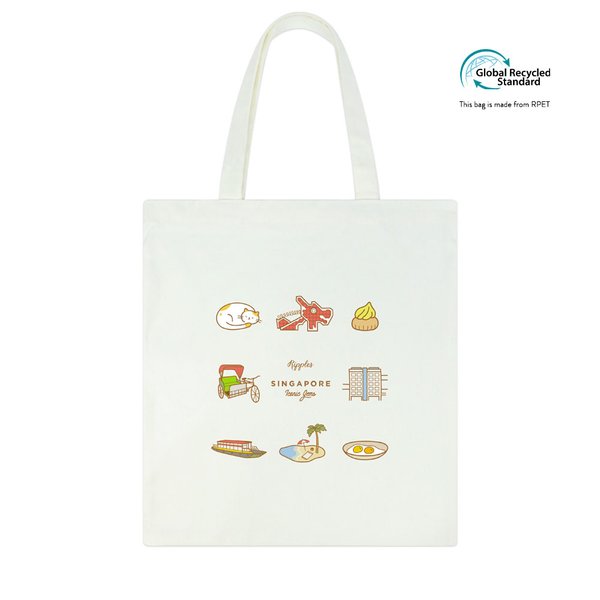 Singapore Iconic Gems Recycled Tote Bag (Singapore Colour) Singapore Iconic Gems Recycled Tote Bag (Singapore Colour)