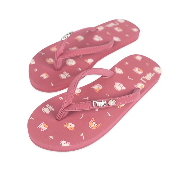 Mum & Kids Flip Flops Doggies Twinning Set (Ladies Dust Pink Kids Grey Blue) Mum & Kids Flip Flops Doggies Twinning Set (Ladies Dust Pink Kids Grey Blue)