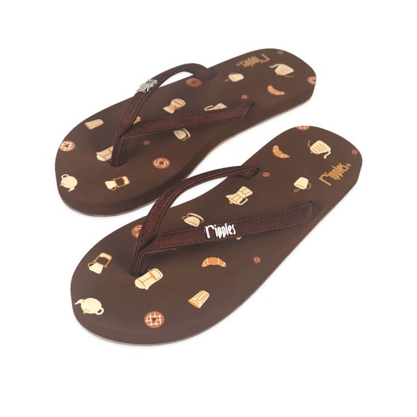 Coffee Ladies Flip Flops (Brown) Coffee Ladies Flip Flops (Brown)