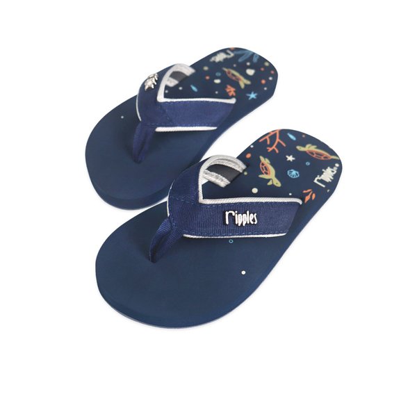 Turtles Little Kids Flip Flops (Navy Blue) Turtles Little Kids Flip Flops (Navy Blue)