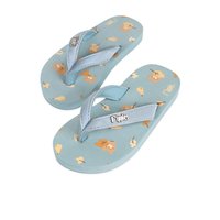 Autumn Bear Little Kids Flip Flops (Light Grey Blue)