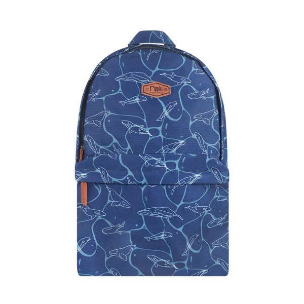 Whales School Backpack (Navy Blue)