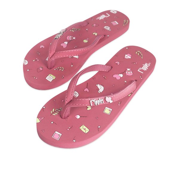 Mum & Kids Flip Flops Cherish Twinning Set (Ladies Dust Pink Kids Raspberry Pink)