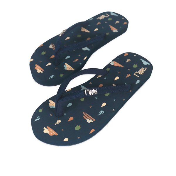 Raindrop Ladies Flip Flops (Grey Blue)