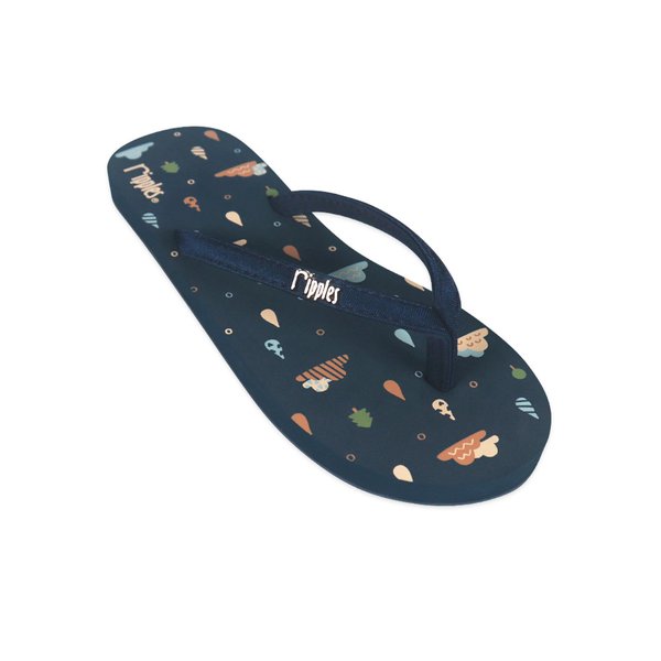 Raindrop Ladies Flip Flops (Grey Blue)