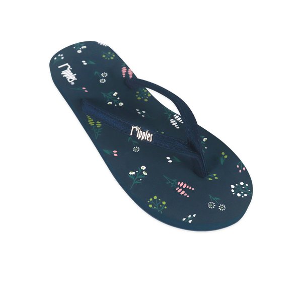 Floret Ladies Flip Flops (Grey Blue)