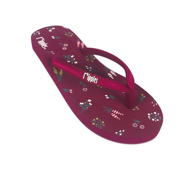 Floret Ladies Flip Flops (Maroon Purple)