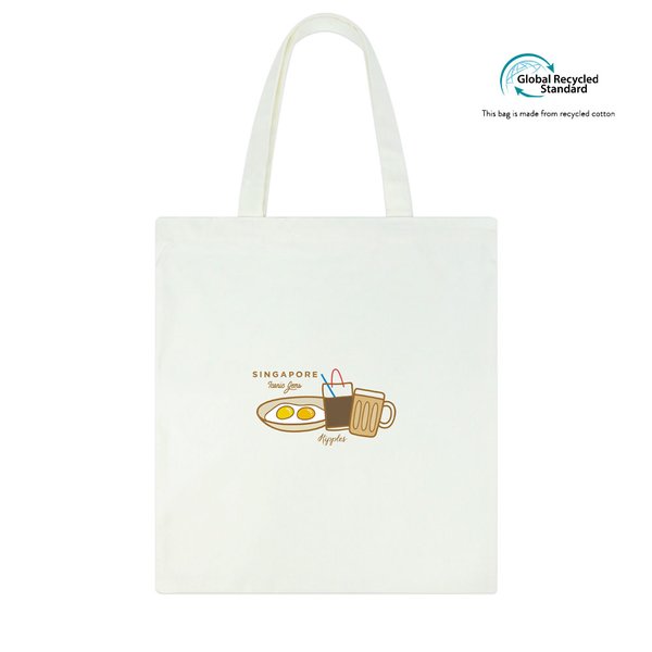 Singapore Iconic Gems Recycled Tote Bag (Local Breakfast)