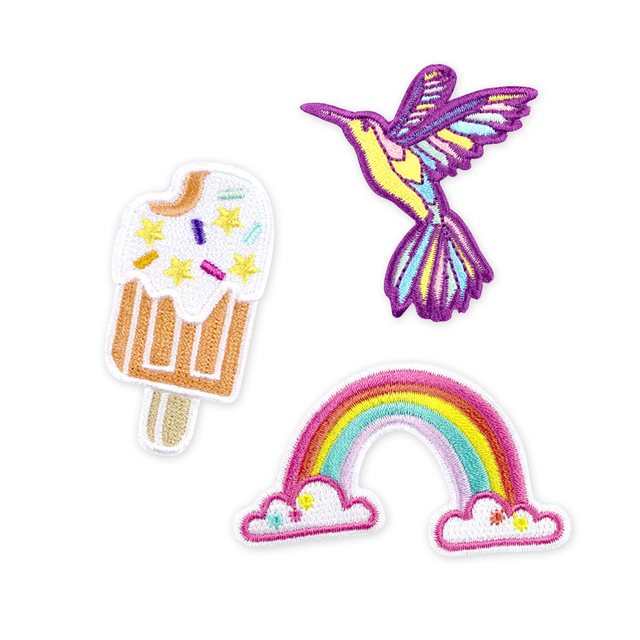 BUNDLED [3 for $10] Iron-On Patch (Popsicle, Hummingbird, Rainbow)