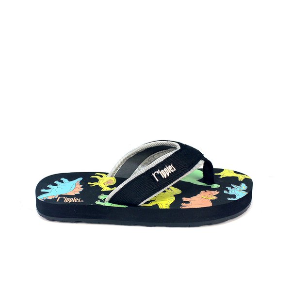 [SALE] Dinosaur Little Kids Flip Flops (Black)