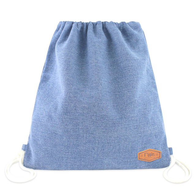 [PROMO] Denim Ladies Drawstring Backpack (Light Blue Wash)