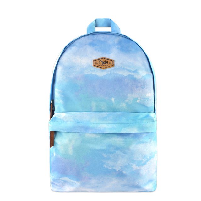 Clouds Watercolour School Backpack (Sky Blue)