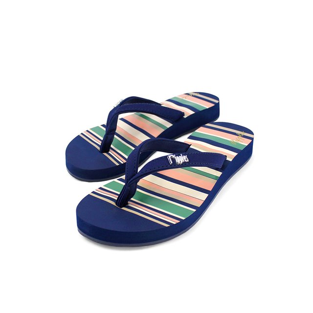  Lynette Stripes Ladies Sandals (Navy Blue)