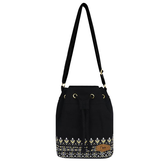 Astrial Aztec Bucket Sling Bag (Black)