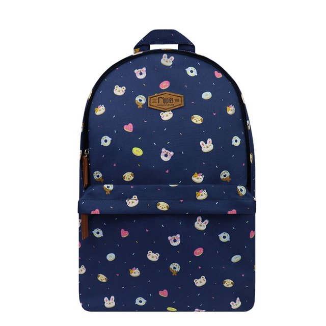 Animal Donuts School Backpack (Navy Blue)