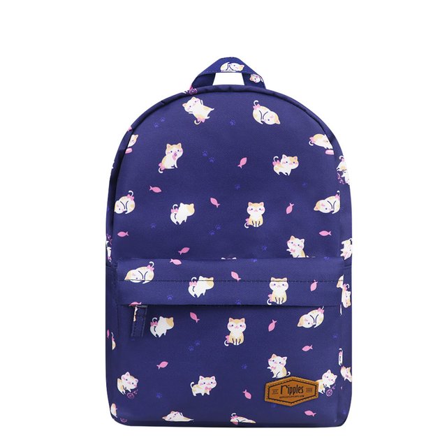 Kittens Mid Sized Kids School Backpack (Navy Blue)