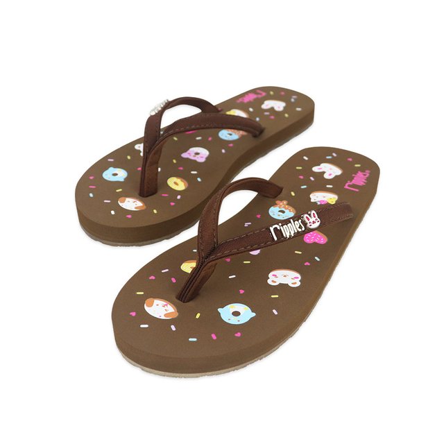 [SALE] Animal Donuts Ladies Flip Flops (Brown)