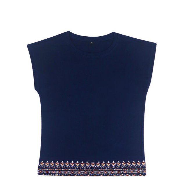 [PROMO] Astrial Aztec Ladies Relaxed Short Sleeve T-Shirt (Navy Blue)