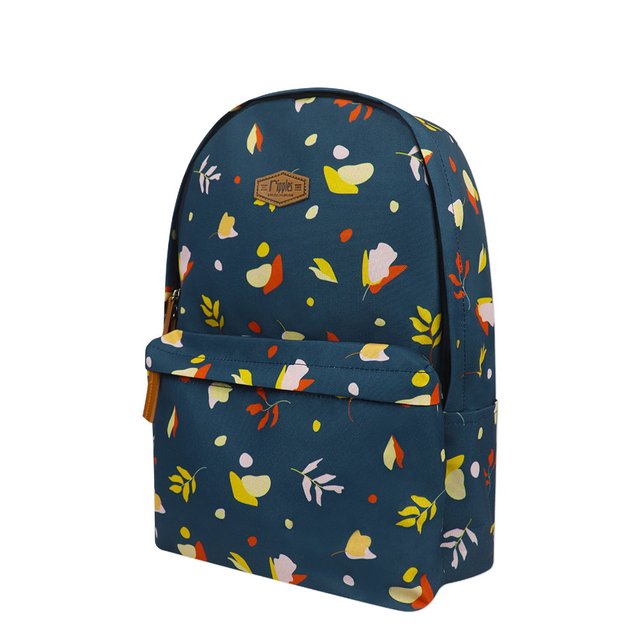 [SALE] Abstract Leaves School Backpack (Dark Blue Grey)