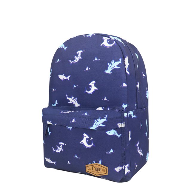 Sharks Mid Sized Kids School Backpack (Navy Blue)
