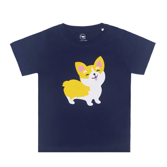 [PROMO] Corgi Dog Kids T-shirt (Blue)