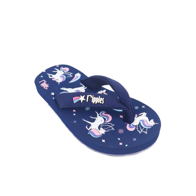 Unicorn Castle Little Kids Flip Flops (Navy Blue)