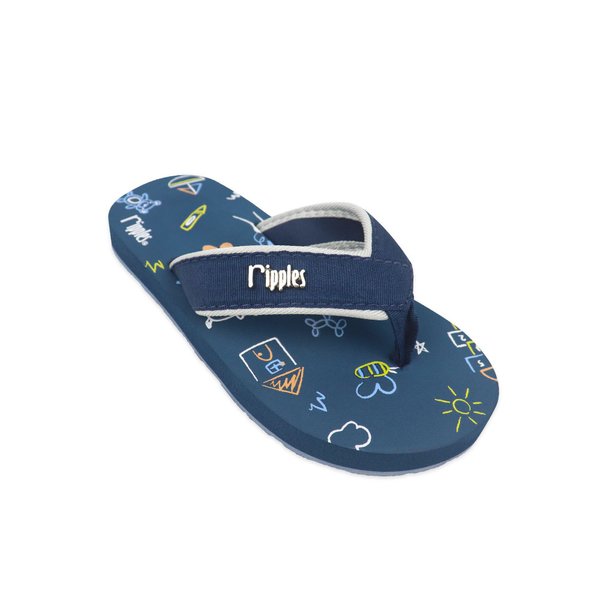 [SALE] Doodle Little Kids Flip Flops (Grey Blue)