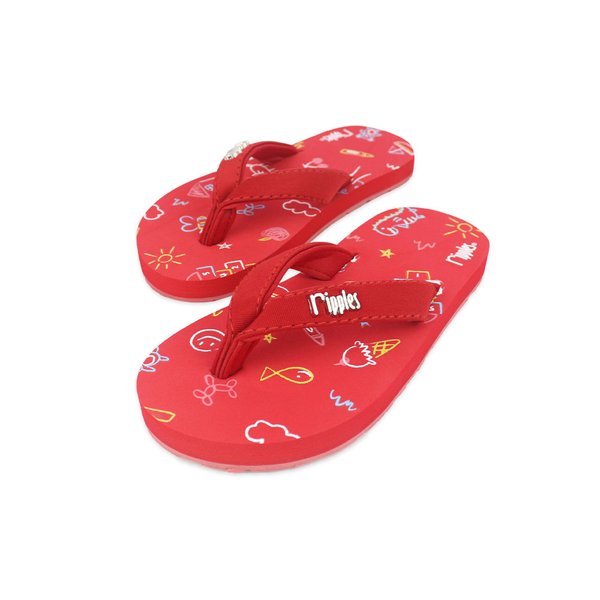 [SALE] Doodle Little Kids Flip Flops (Red)