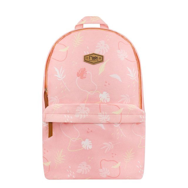 [SALE] Abstract Foliage School Backpack (Peach)