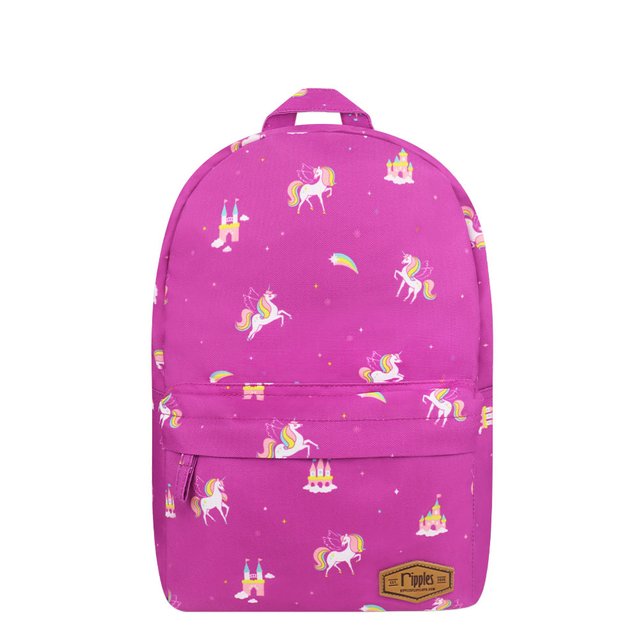 Unicorn Castle Mid Sized Kids School Backpack (Purple)