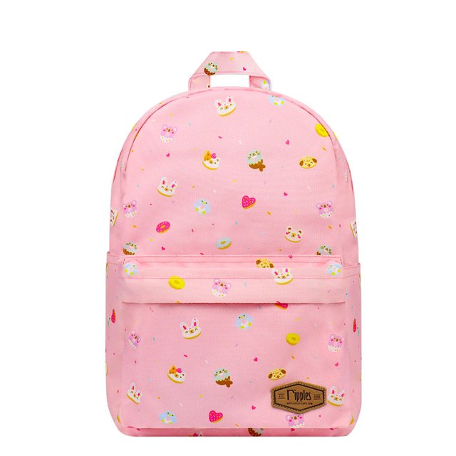Animal Donuts Mid Sized Kids School Backpack (Pink)
