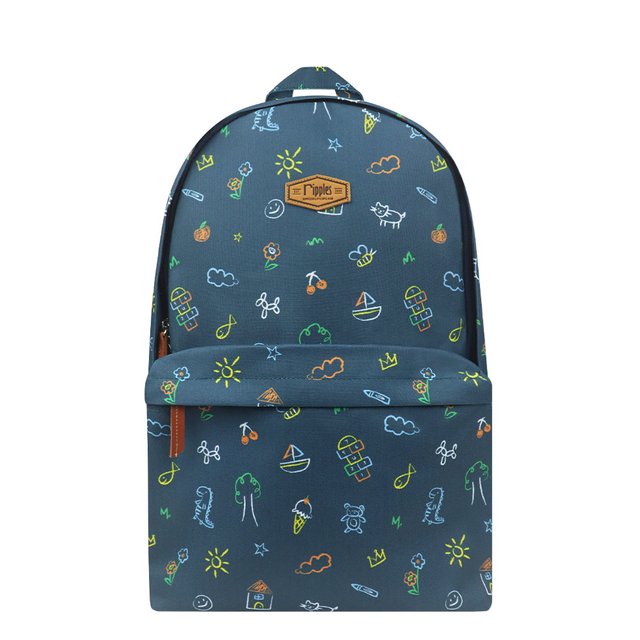 Doodle School Backpack (Grey Blue)