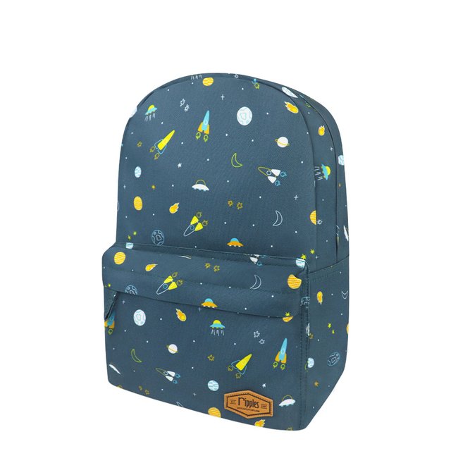 Space Mid Sized Kids School Backpack (Grey Blue)