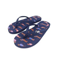 [SALE] Dachshund Dog Ladies Flip Flops (Navy Blue)