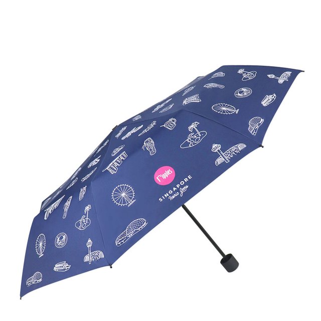 Singapore Iconic Gems Umbrella (Navy Blue)