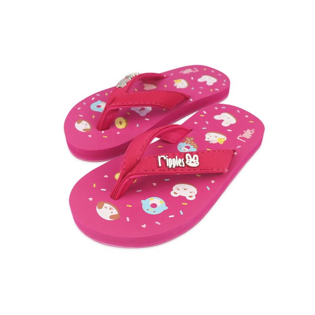 Animal Donuts Little Kids Flip Flops (Pink)