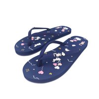 Bunny Ladies Flip Flops (Navy Blue)