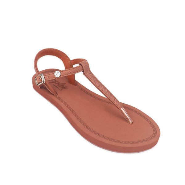 Ripples T-Straps Ladies Sandals (Dark Red)