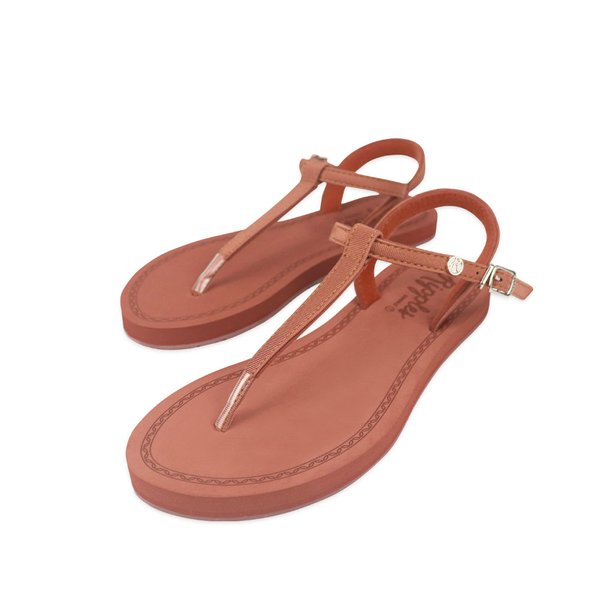 Ripples T-Straps Ladies Sandals (Dark Red)