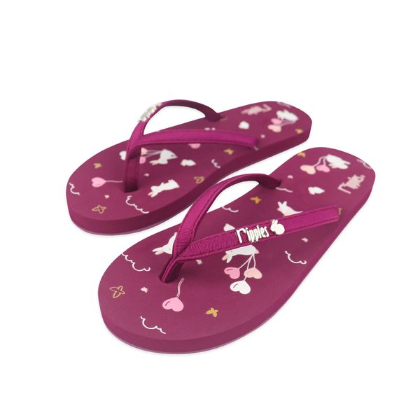 Bunny Ladies Flip Flops (Maroon Purple) Bunny Ladies Flip Flops (Maroon Purple)