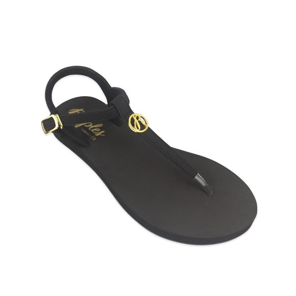 Ripples T-Straps With R Pin Ladies Sandals (Black) Ripples T-Straps With R Pin Ladies Sandals (Black)