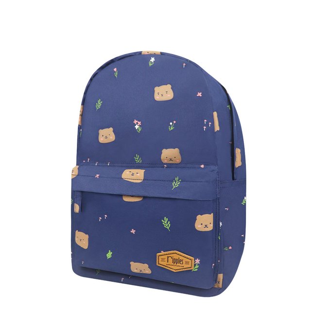 Bear Mid Sized Kids School Backpack (Navy Blue) 