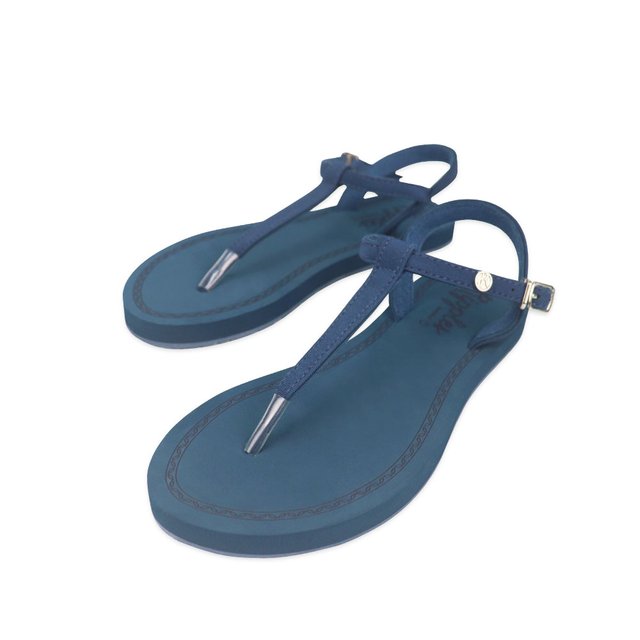 Ripples T-Straps Ladies Sandals (Grey Blue)