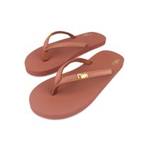 Ava Classic Ladies Flip Flops (Dark Red)