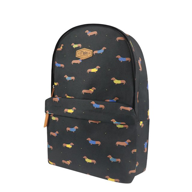 Dachshund Dog School Backpack (Black) 